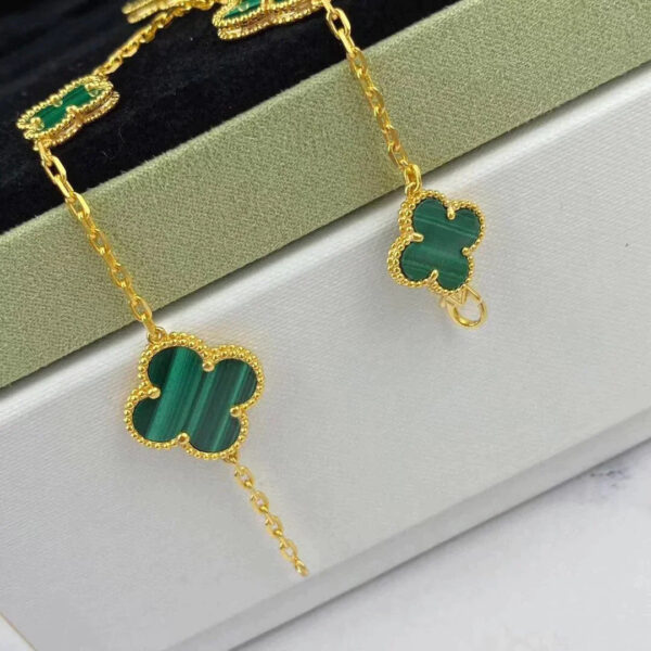 Toxse Magic Clover Malachite Pink Gold Bracelet 5 Motifs - Image 4