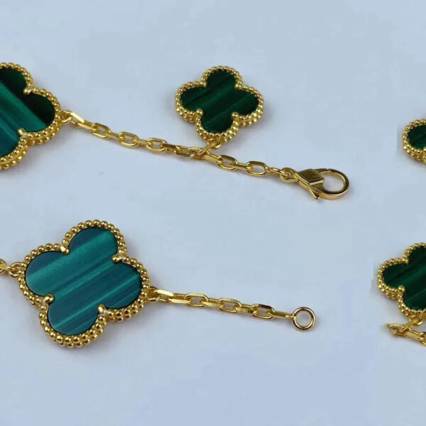 Toxse Magic Clover Malachite Pink Gold Bracelet 5 Motifs - Image 6