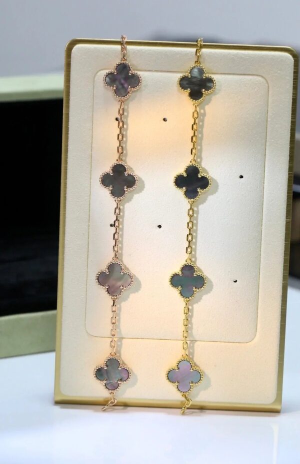 Toxse Clover Black Mop Pink Gold Bracelet 5 Motifs - Image 7