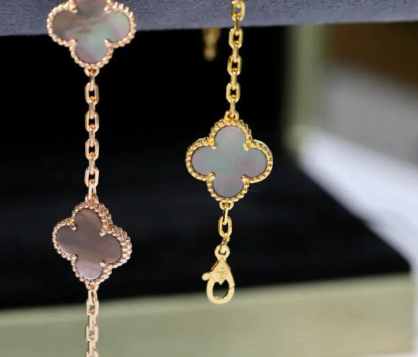 Toxse Clover Black Mop Pink Gold Bracelet 5 Motifs - Image 4