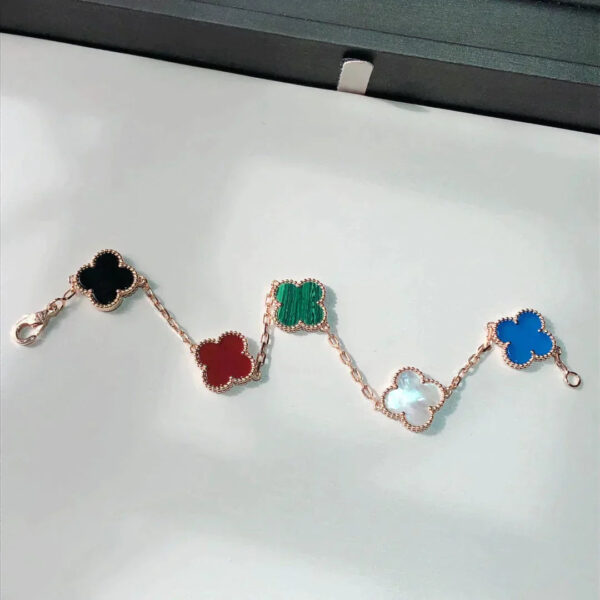 Toxse Clover Multicolor Pink Gold Bracelet 5 Motifs - Image 2