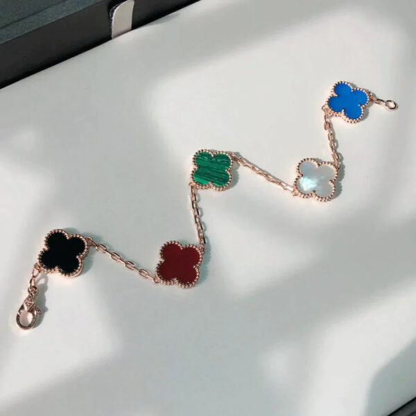 Toxse Clover Multicolor Pink Gold Bracelet 5 Motifs - Image 3