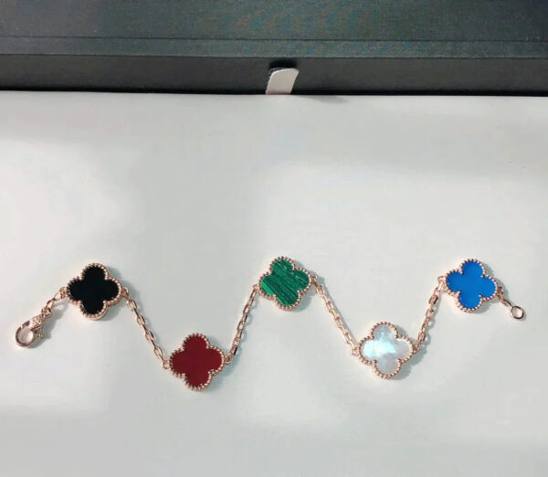 Toxse Clover Multicolor Pink Gold Bracelet 5 Motifs - Image 5