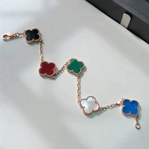 Toxse Clover Multicolor Pink Gold Bracelet 5 Motifs - Image 7