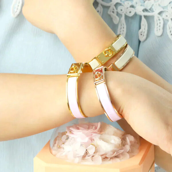 Toxse H Ring Lock Bracelet 12Mm Light Pink - Image 5