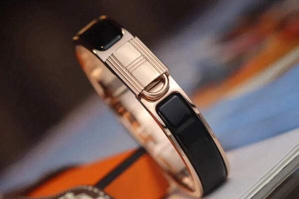 Toxse H Lock Black Pink Gold Bracelet 12mm - Image 3