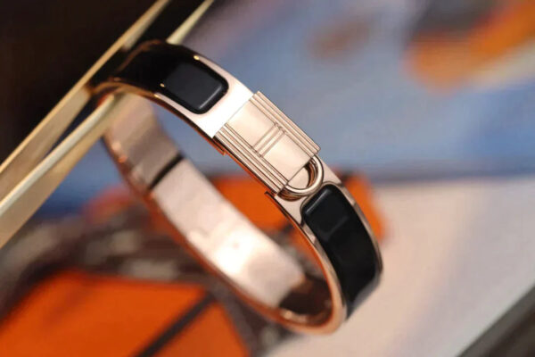 Toxse H Lock Black Pink Gold Bracelet 12mm - Image 4