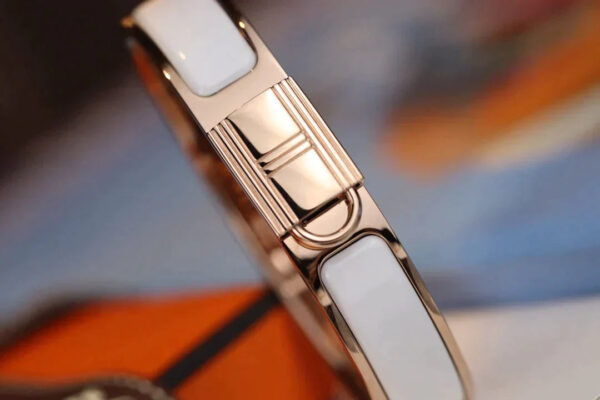Toxse H Lock Grey Pink Gold Bracelet 12Mm - Image 4