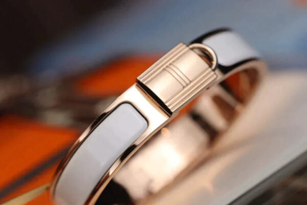 Toxse H Lock Grey Pink Gold Bracelet 12Mm - Image 5