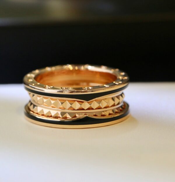 Toxse Zero 1 Gold Black Ceramic Ring - Image 2