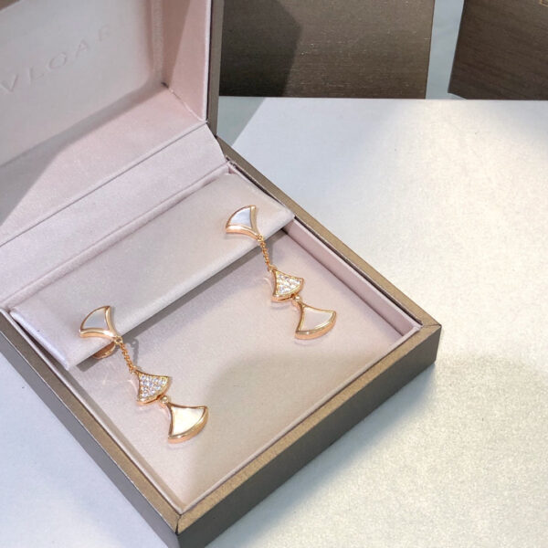 Toxse Dream Earrings 3 Motifs Diamond Mop Pink Gold - Image 3