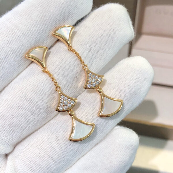 Toxse Dream Earrings 3 Motifs Diamond Mop Pink Gold - Image 4