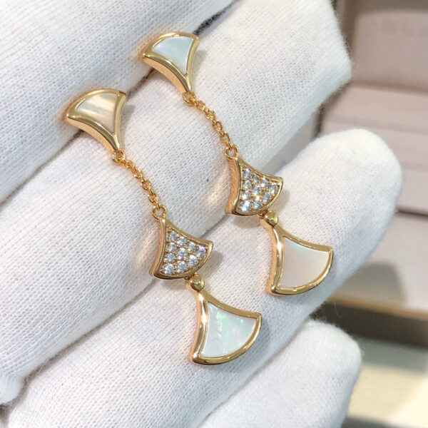 Toxse Dream Earrings 3 Motifs Diamond Mop Pink Gold - Image 2