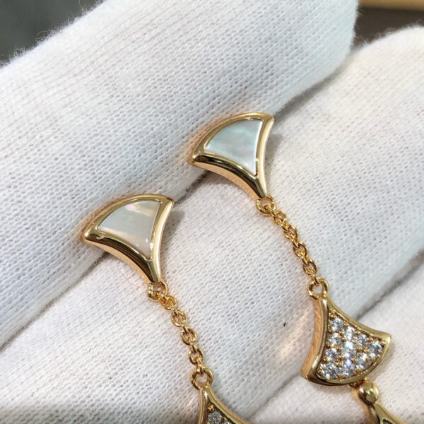 Toxse Dream Earrings 3 Motifs Diamond Mop Pink Gold - Image 7