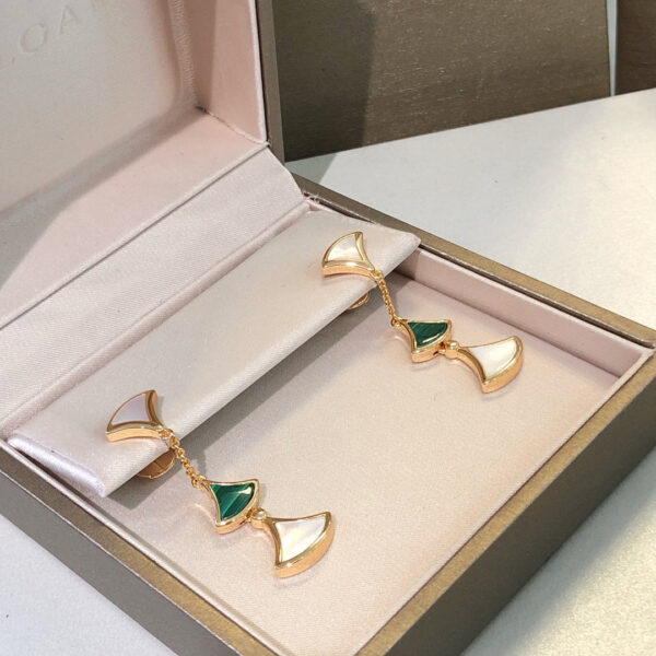 Toxse Dream Earrings 3 Motifs Malachite Mop Pink Gold - Image 4