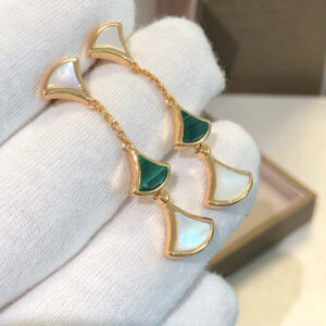 Toxse Dream Earrings 3 Motifs Malachite Mop Pink Gold