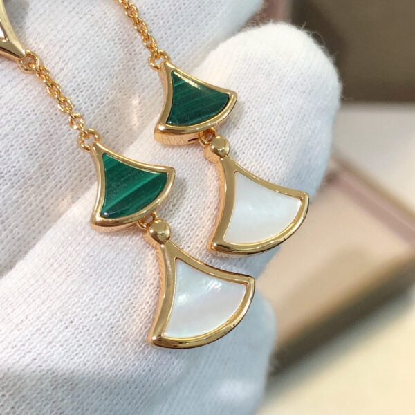 Toxse Dream Earrings 3 Motifs Malachite Mop Pink Gold - Image 6