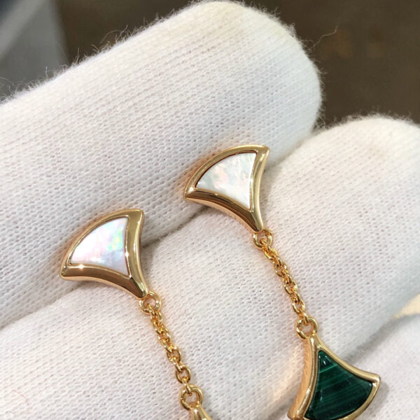 Toxse Dream Earrings 3 Motifs Malachite Mop Pink Gold - Image 8