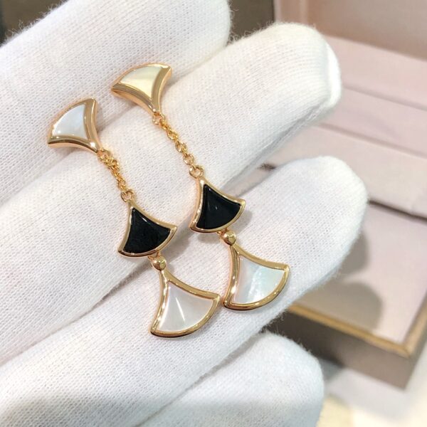 Toxse Dream Earrings 3 Motifs Onyx Mop Pink Gold - Image 3