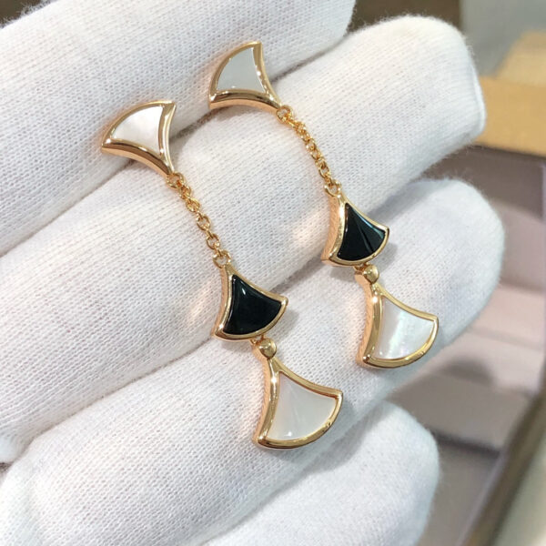 Toxse Dream Earrings 3 Motifs Onyx Mop Pink Gold - Image 2