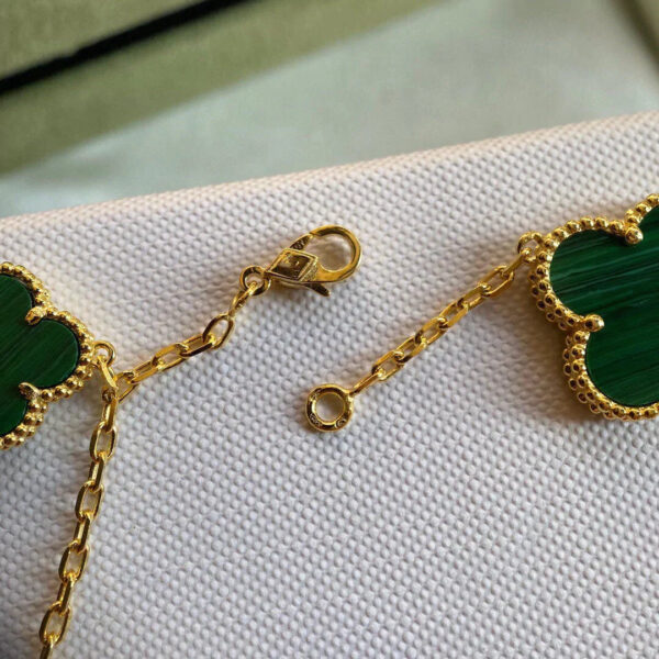 Toxse Clover Bracelet 5 Motifs Malachite Gold - Image 6
