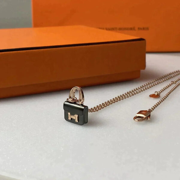 Toxse Constance Black Pedant Pink Gold Necklace - Image 3