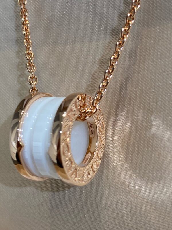 Toxse Zero 1 White Ceramic Pink Gold Necklace - Image 6