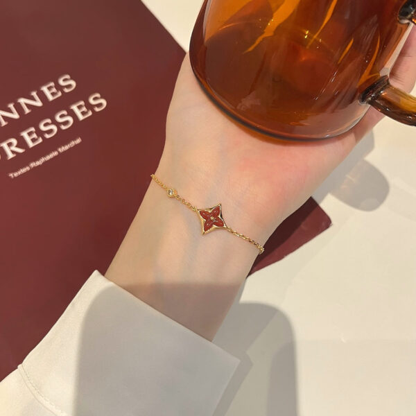 Toxse Color Star Carnelian Pink Gold Diamond Bracelet - Image 6