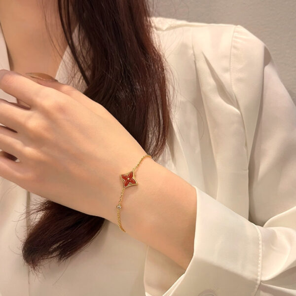 Toxse Color Star Carnelian Pink Gold Diamond Bracelet - Image 7