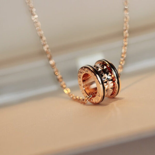 Toxse Zero 1 Rock Pedant Pink Gold Black Necklace - Image 2