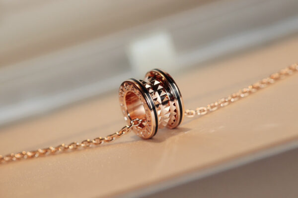 Toxse Zero 1 Rock Pedant Pink Gold Black Necklace - Image 5