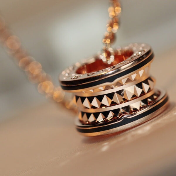 Toxse Zero 1 Rock Pedant Pink Gold Black Necklace - Image 3
