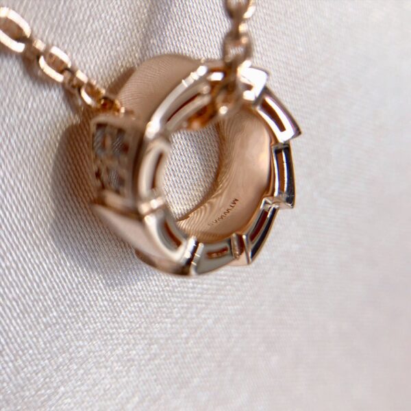 Toxse Serpenti Pedant Diamond Pink Gold Necklace - Image 7