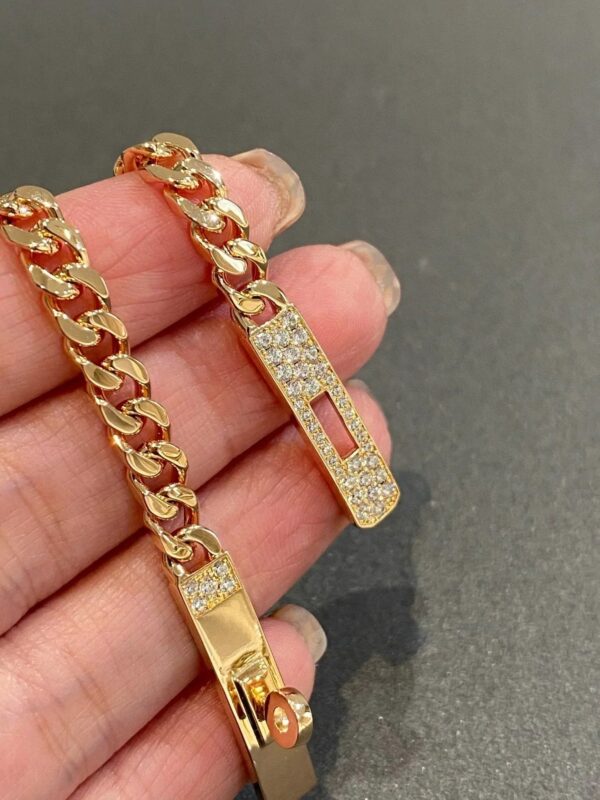 Toxse Kelly Chain Pink Gold Diamonds Bracelet - Image 3