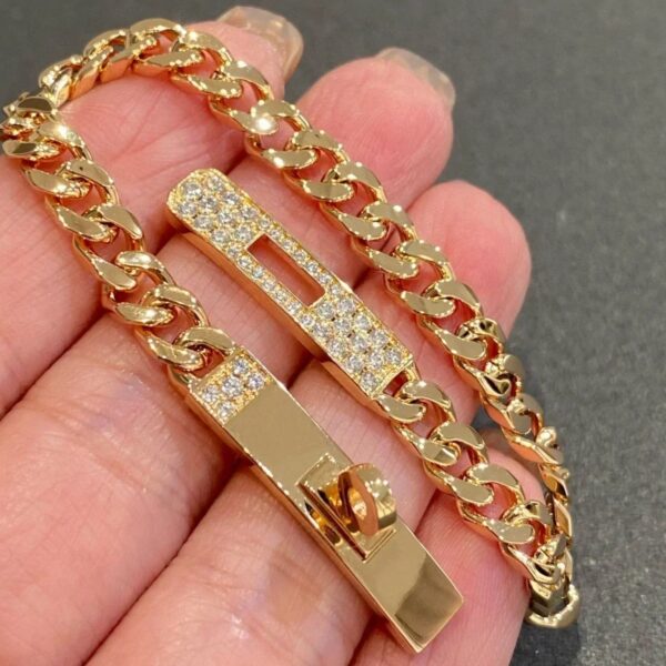Toxse Kelly Chain Pink Gold Diamonds Bracelet - Image 4