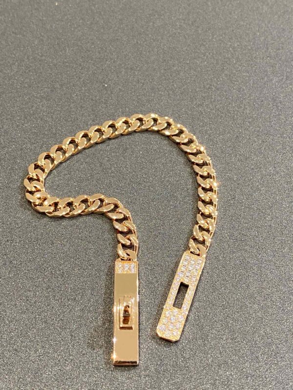 Toxse Kelly Chain Pink Gold Diamonds Bracelet - Image 6