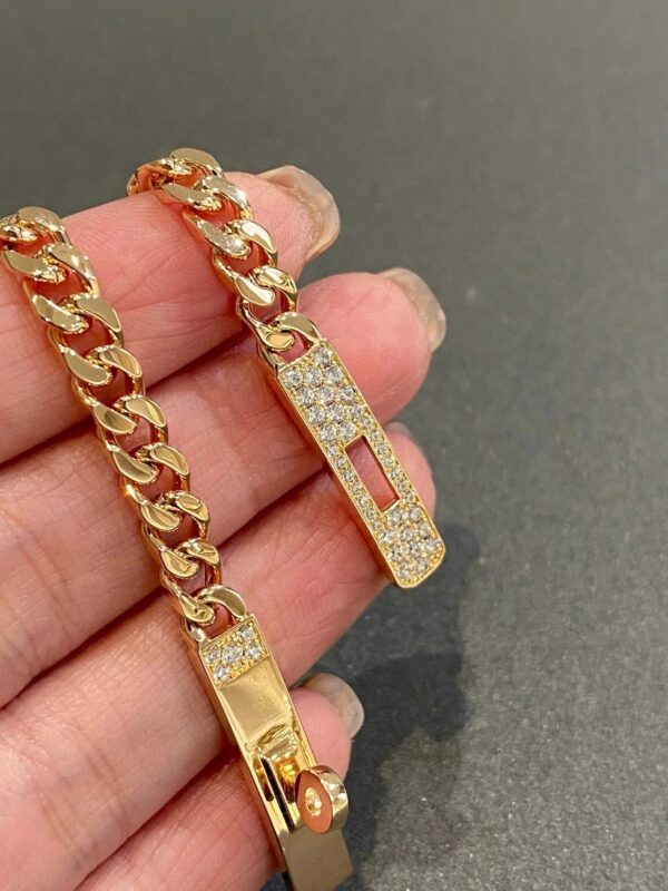 Toxse Kelly Chain Pink Gold Diamonds Bracelet - Image 8