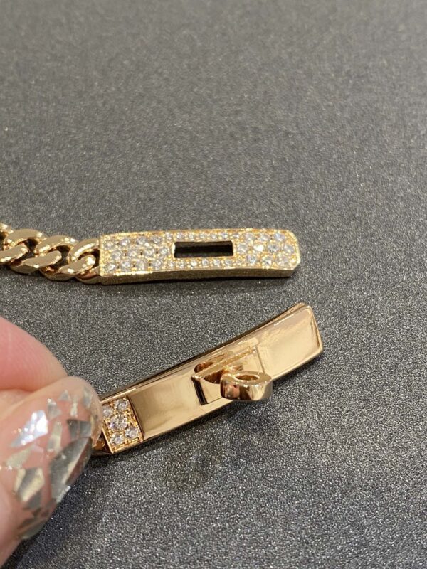 Toxse Kelly Chain Pink Gold Diamonds Bracelet - Image 9
