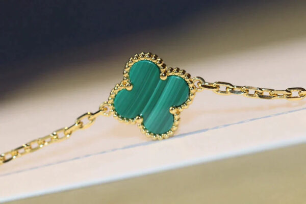 Toxse Clover 20 Motifs Malachite Gold Necklace - Image 5