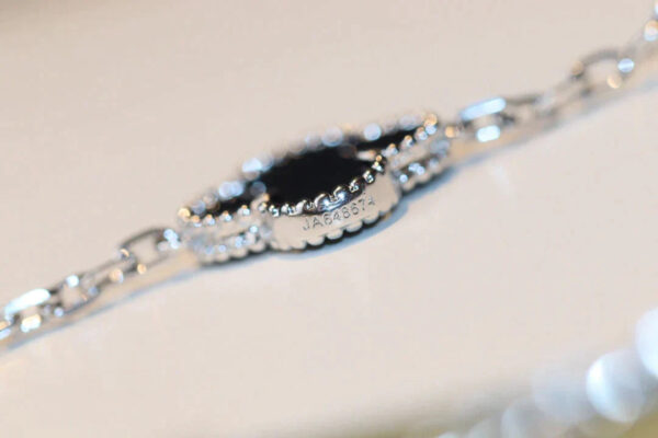 Toxse Clover 20 Motifs Onyx Diamond Silver Necklace - Image 8