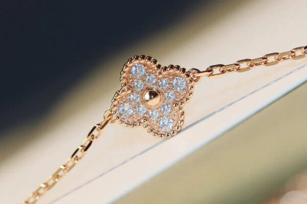 Toxse Clover 20 Motifs Dark Mop Diamond Gold Necklace - Image 9
