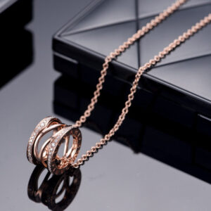 Toxse Zero 1 Pink Gold Diamond Open Necklace
