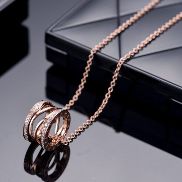 Toxse Zero 1 Pink Gold Diamond Open Necklace