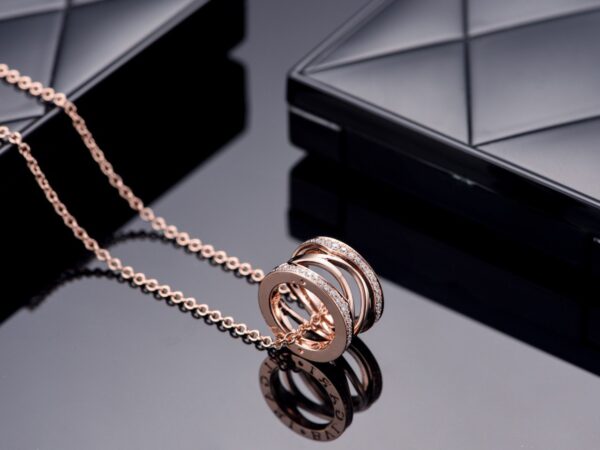 Toxse Zero 1 Pink Gold Diamond Open Necklace - Image 2