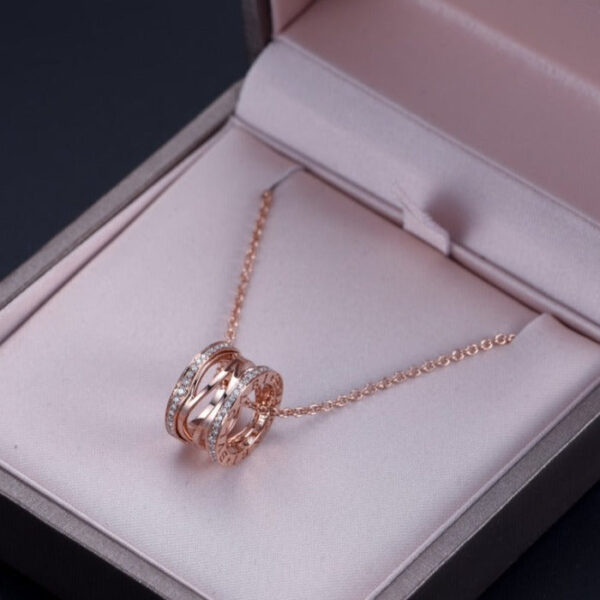 Toxse Zero 1 Pink Gold Diamond Open Necklace - Image 4