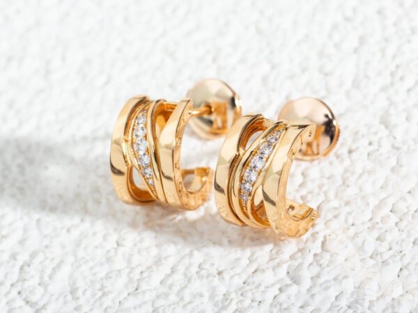 Toxse Zero 1 Pink Gold Diamonds Earrings - Image 2