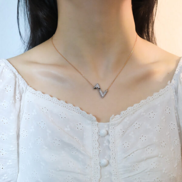 Toxse Volt Silver Diamond Pedant Necklace - Image 4