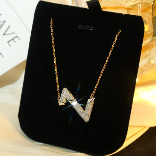Toxse Volt Silver Diamond Pedant Necklace - Image 3