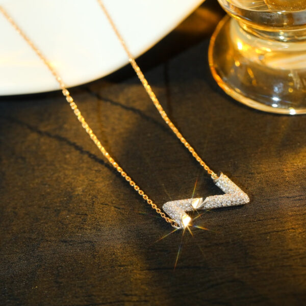 Toxse Volt Silver Diamond Pedant Necklace - Image 2