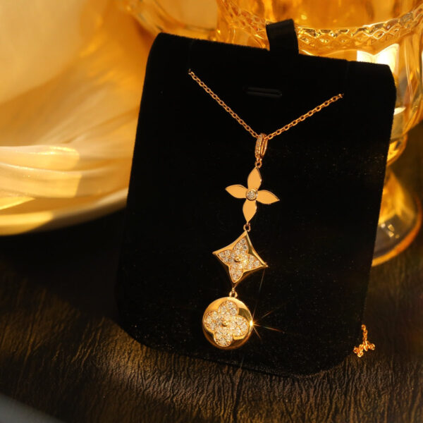 Toxse Star And Sun Diamond Pink Gold Necklace - Image 2